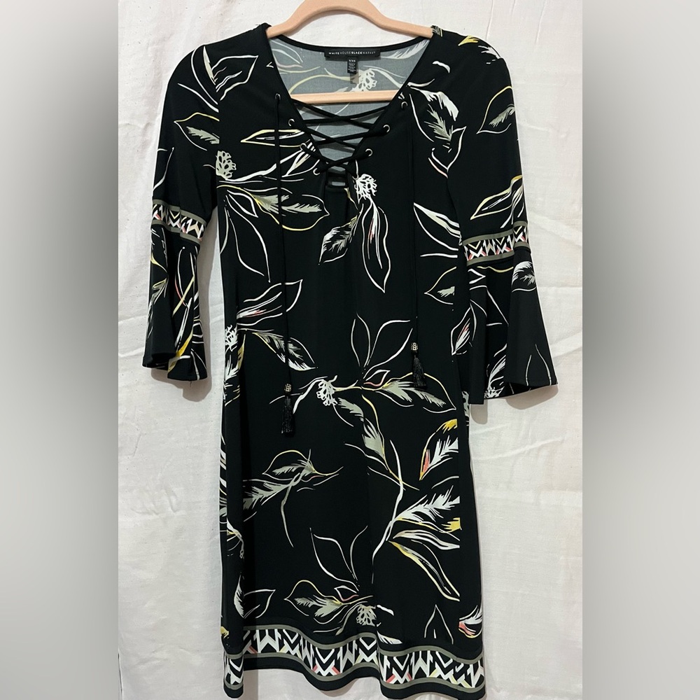 White House Black Market Black Floral Dress